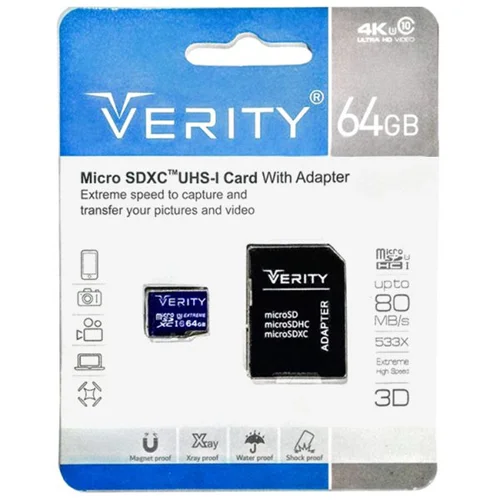 مموری کارت 64 کیک مدل Verity 533X 80MB/s U3