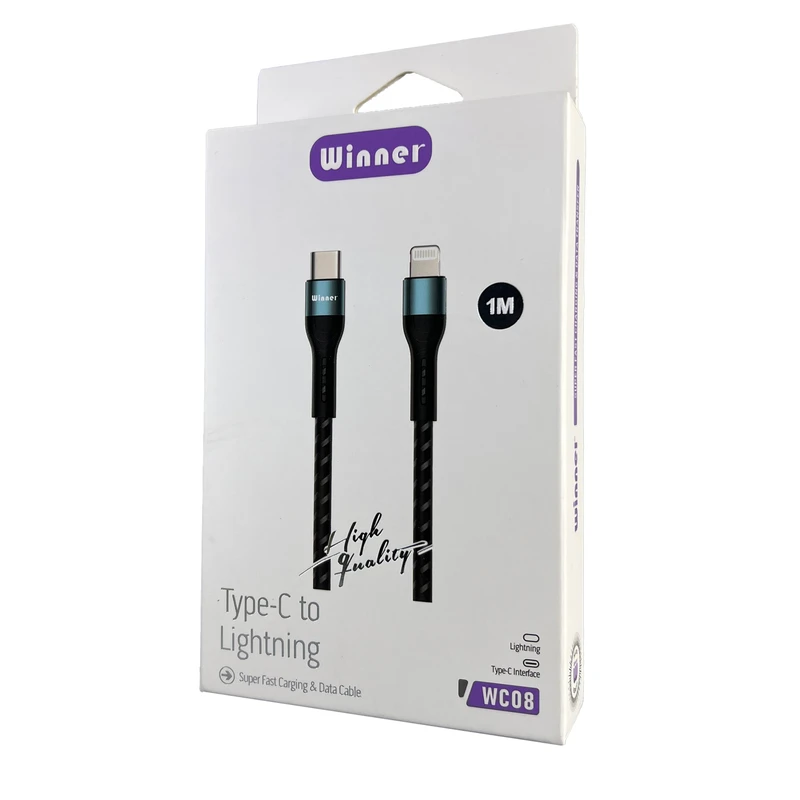 کابل تبدیل USB-C به لایتنینگ وینر مدل WC08 طول 1 متر