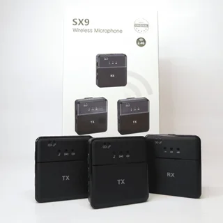 میکروفون بی سیم یقه ای دوتایی SX9 تایپ C مدل 3in1