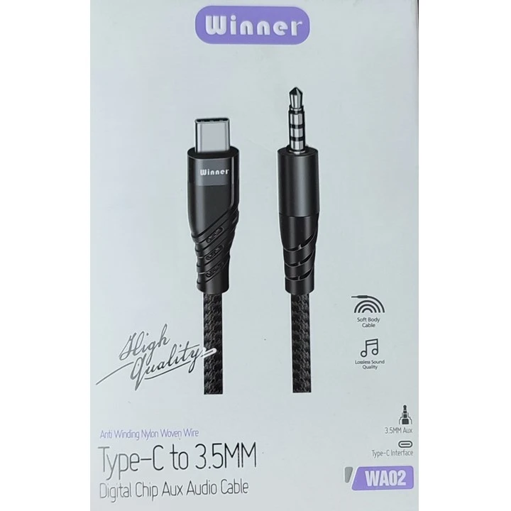 کابل تبدیل USB-C به جک 3.5 میلی متری وینر مدل WA02 طول 1 متر